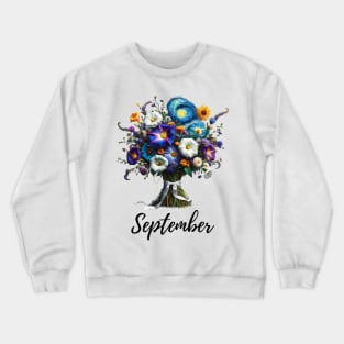 September Flower Shirt, September Birth Month, Vintage Watercolor Floral Tshirt, Mothers Day Gift for Mom, Cottagecore Boho Morning Glory Crewneck Sweatshirt